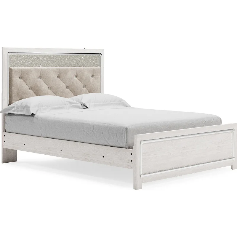 Natural latex and organic cotton blend mattressesAltyra Panel Bed - White