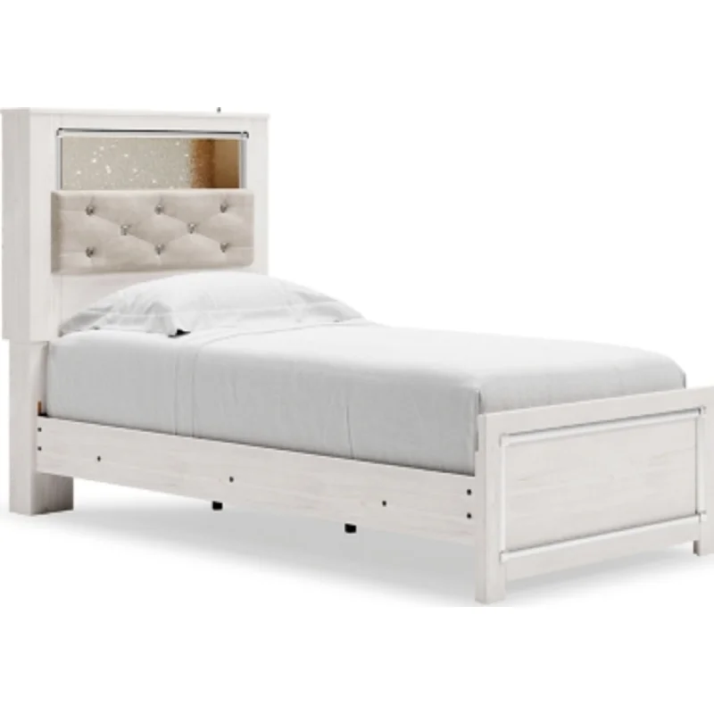 Wool - filled mattresses for natural insulation and moisture - wickingAltyra Twin Bookcase Bed - White Wool - filled mattresses for natural insulation and moisture - wickingAltyra Twin Bookcase Bed - White