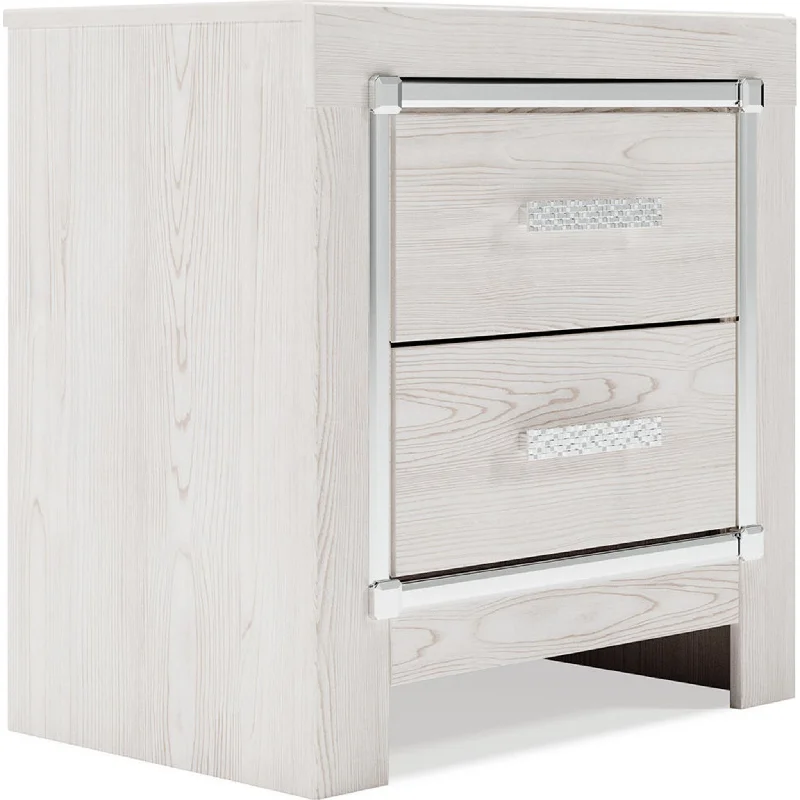 Bamboo - charcoal infused mattresses for odor absorptionAltyra Nightstand - White