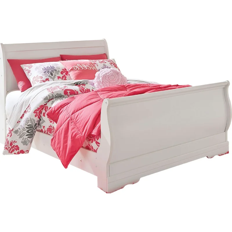 Gel - infused memory foam mattresses for cooler sleepAnarasia Full Sleigh Bed - White Gel - infused memory foam mattresses for cooler sleepAnarasia Full Sleigh Bed - White