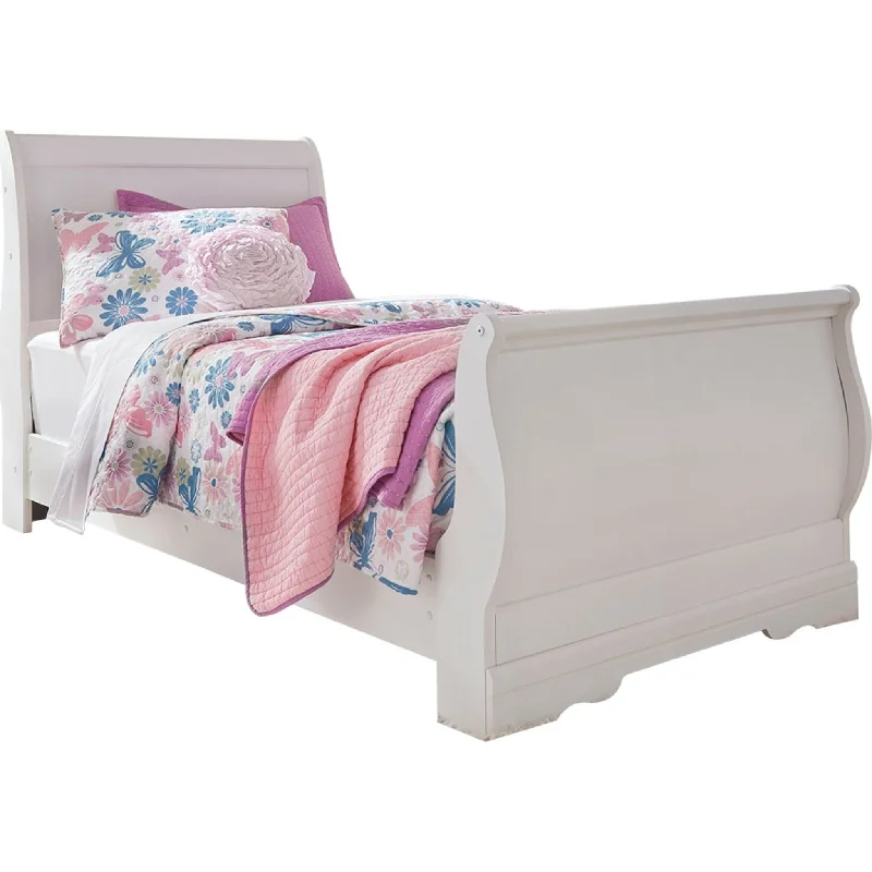 King - size mattresses for spacious master bedroomsAnarasia Twin Sleigh Bed - White King - size mattresses for spacious master bedroomsAnarasia Twin Sleigh Bed - White