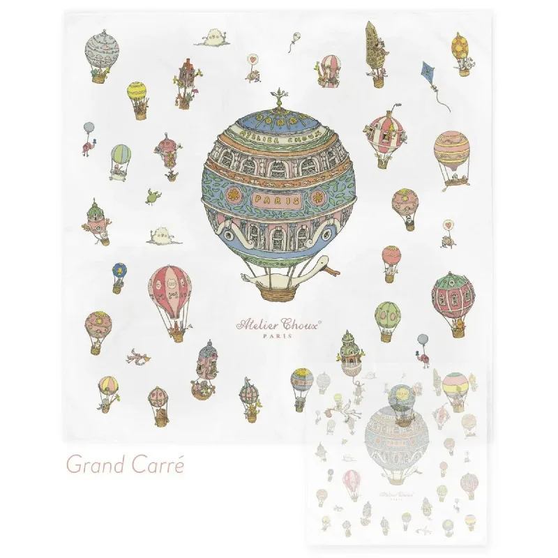 Wool blankets with natural warmth and insulationAtelier Choux Grand Muslin - Hot Air Balloons Wool blankets with natural warmth and insulationAtelier Choux Grand Muslin - Hot Air Balloons
