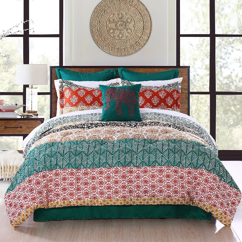 Synthetic - filled comforters like polyester for affordability and hypoallergenic propertiesBohemian Stripe 7 Piece Comforter Set Synthetic - filled comforters like polyester for affordability and hypoallergenic propertiesBohemian Stripe 7 Piece Comforter Set
