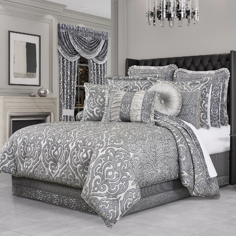 Synthetic - filled comforters like polyester for affordability and hypoallergenic propertiesBolero Pewter Comforter Set Synthetic - filled comforters like polyester for affordability and hypoallergenic propertiesBolero Pewter Comforter Set