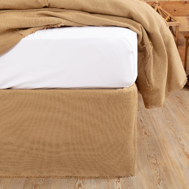Bed skirts for beds with a rectangular frameBurlap Fringed Bed Skirt