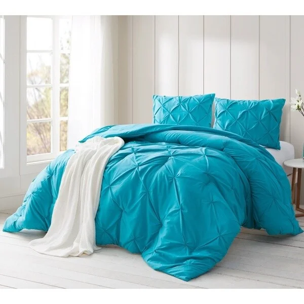 King - size comforters to fit large king - sized beds perfectlyBYB Peacock Blue Pin Tuck Comforter Set King - size comforters to fit large king - sized beds perfectlyBYB Peacock Blue Pin Tuck Comforter Set