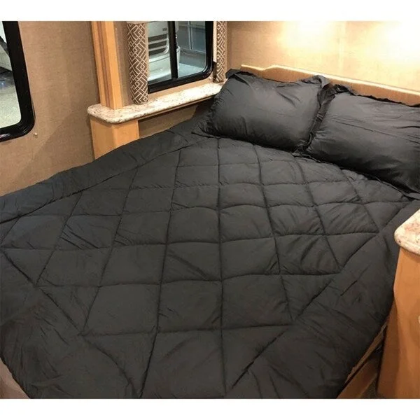 Silk - filled comforters for a luxurious and smooth touchBYB Short Queen Comforter - RV Bedding - Black Silk - filled comforters for a luxurious and smooth touchBYB Short Queen Comforter - RV Bedding - Black