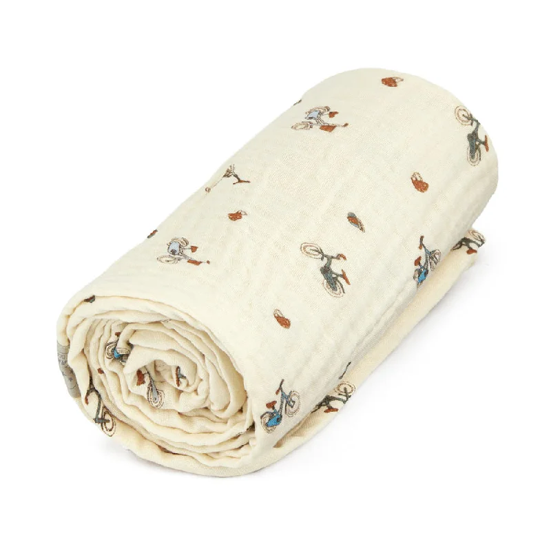Linen blankets with a rustic and textured lookCam Cam Copenhagen Muslin Baby Blanket - GOTS - Bicycles Linen blankets with a rustic and textured lookCam Cam Copenhagen Muslin Baby Blanket - GOTS - Bicycles