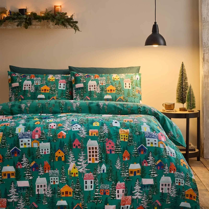 Twin XL duvet covers designed for extra - long twin beds, often used in college dormsChristmas Festive Forest Duvet Cover Set Twin XL duvet covers designed for extra - long twin beds, often used in college dormsChristmas Festive Forest Duvet Cover Set