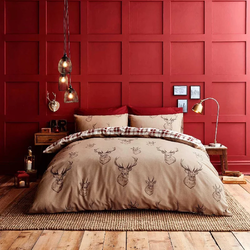 Anti - dust mite duvet covers to keep the sleep environment cleanStag Check Duvet Cover Set