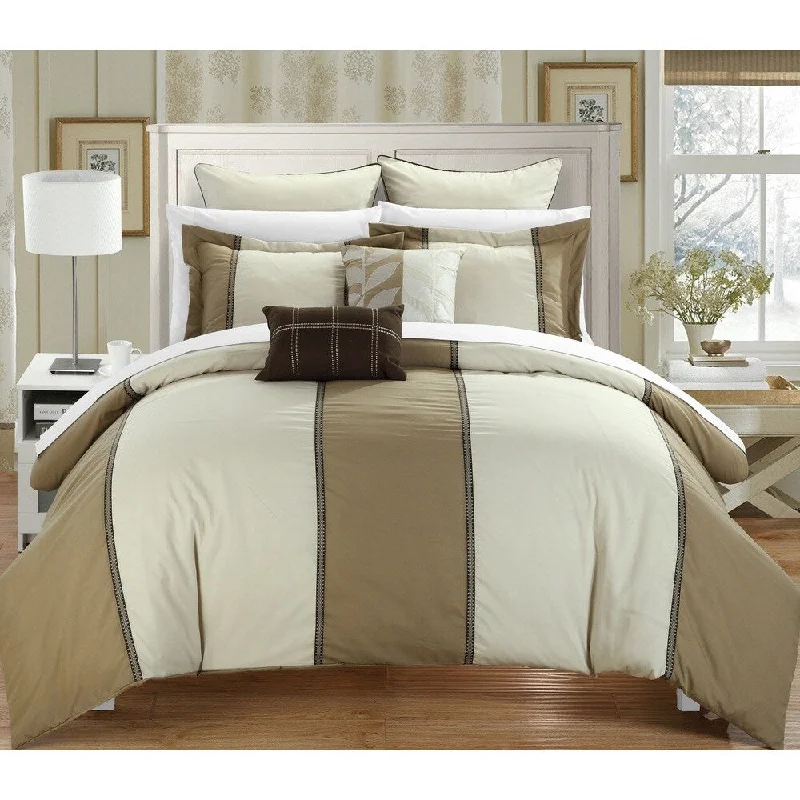Bamboo - fiber - filled comforters with antibacterial and breathable qualitiesChic Home Murray Taupe 7-piece Comforter Set Bamboo - fiber - filled comforters with antibacterial and breathable qualitiesChic Home Murray Taupe 7-piece Comforter Set