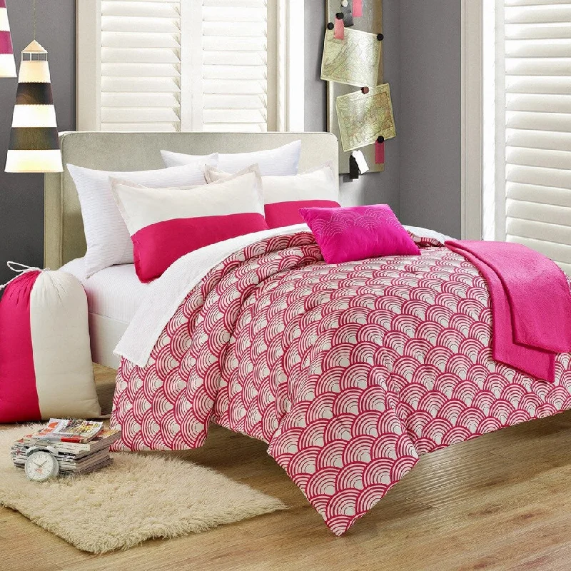 King - size comforters to fit large king - sized beds perfectlyChic Home Pino Fuchsia 9-piece Comforter Set King - size comforters to fit large king - sized beds perfectlyChic Home Pino Fuchsia 9-piece Comforter Set
