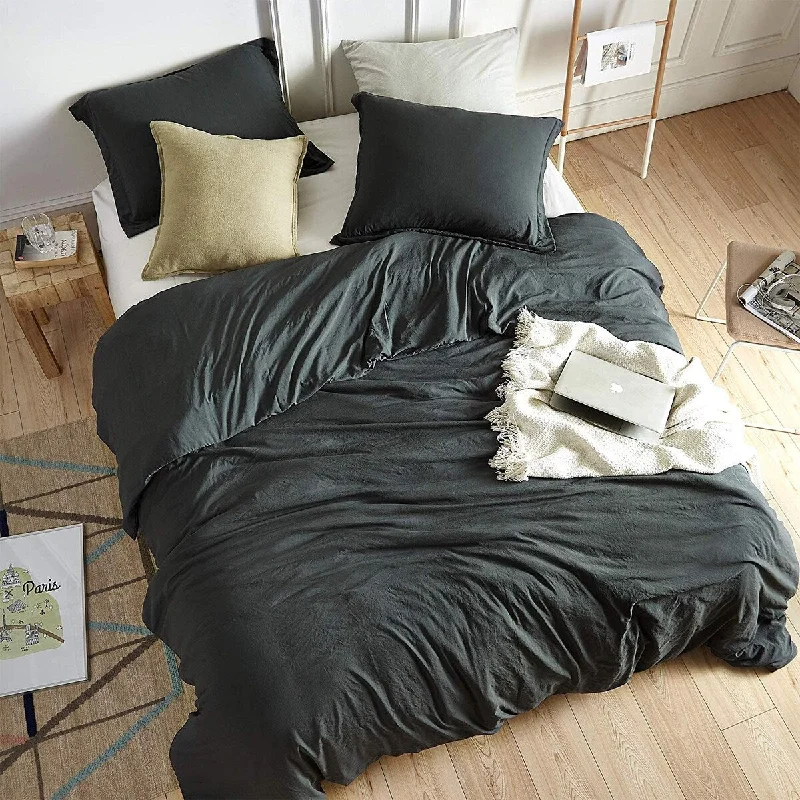 Full - size comforters suitable for full - sized beds in guest rooms or small bedroomsChommie - Weighted Natural Loft Comforter Set - Faded Black Full - size comforters suitable for full - sized beds in guest rooms or small bedroomsChommie - Weighted Natural Loft Comforter Set - Faded Black
