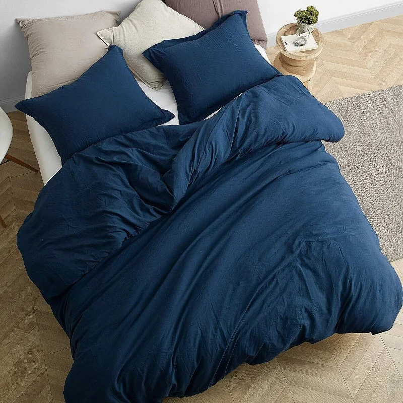 Cotton - filled comforters for a breathable and natural sleep experienceChommie - Weighted Natural Loft Comforter Set - Nightfall Navy Cotton - filled comforters for a breathable and natural sleep experienceChommie - Weighted Natural Loft Comforter Set - Nightfall Navy