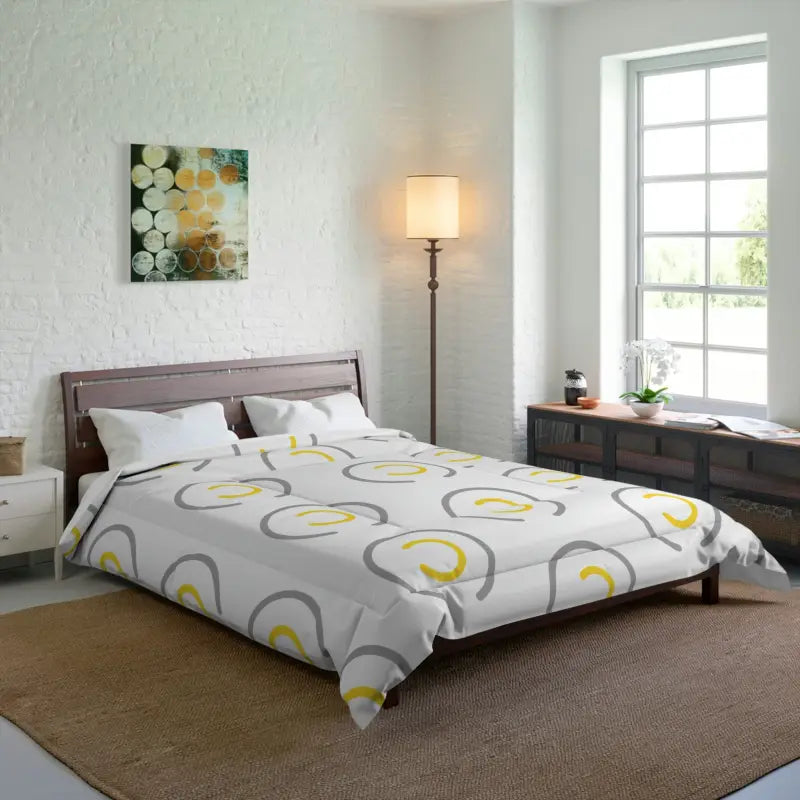 Queen - size comforters for standard queen - sized mattressesRevamp your Room: Gray & Yellow Abstract Comforter Set Queen - size comforters for standard queen - sized mattressesRevamp your Room: Gray & Yellow Abstract Comforter Set