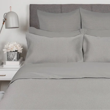Tie - closure duvet covers with fabric ties for a more decorative and adjustable optionRelief Duvet and Shams - Queen