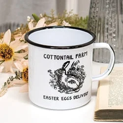 Bed skirts for beds with a fabric - covered frameCottontail Farm Enamel Mug