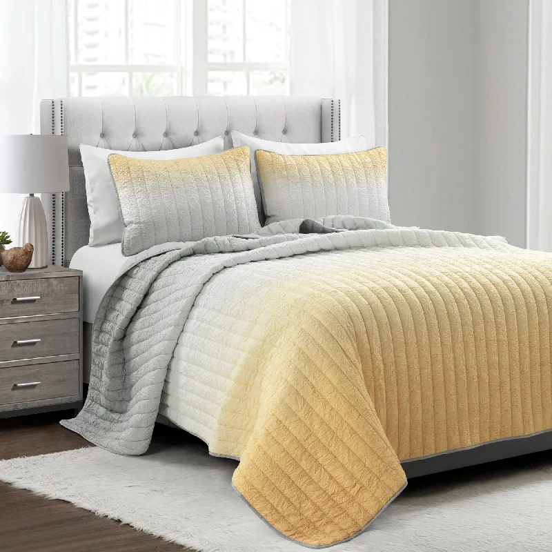 Goose down comforters known for their superior quality and insulationCrinkle Ombre Oversized Quilt 3 Piece Set Goose down comforters known for their superior quality and insulationCrinkle Ombre Oversized Quilt 3 Piece Set