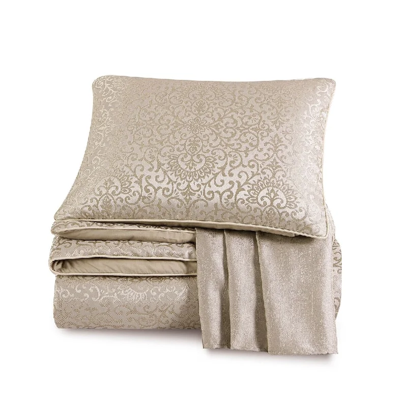 Wool - filled comforters with natural moisture - wicking and temperature - regulating featuresCroscill Esme King Comforter 4-piece Set 110"x96", Tan Wool - filled comforters with natural moisture - wicking and temperature - regulating featuresCroscill Esme King Comforter 4-piece Set 110"x96", Tan