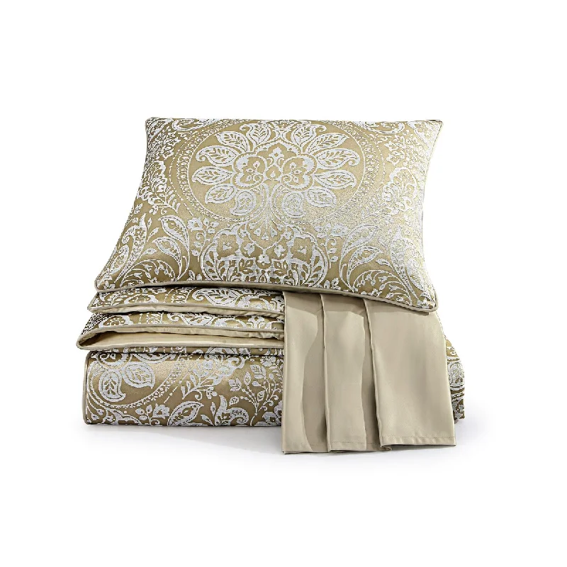 Cotton - filled comforters for a breathable and natural sleep experienceCroscill Helena CalKing Comforter 4-piece Set 110"x96", Champagne Cotton - filled comforters for a breathable and natural sleep experienceCroscill Helena CalKing Comforter 4-piece Set 110"x96", Champagne