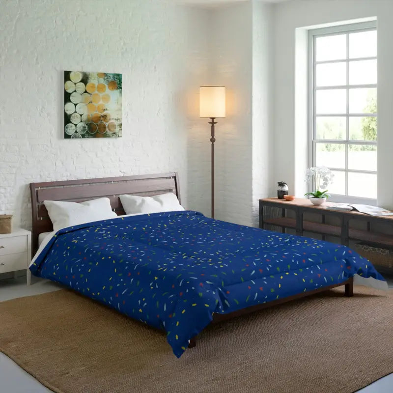 Goose down comforters known for their superior quality and insulationTransform your Bedroom with Dipaliz Blue Confetti Comforter Goose down comforters known for their superior quality and insulationTransform your Bedroom with Dipaliz Blue Confetti Comforter