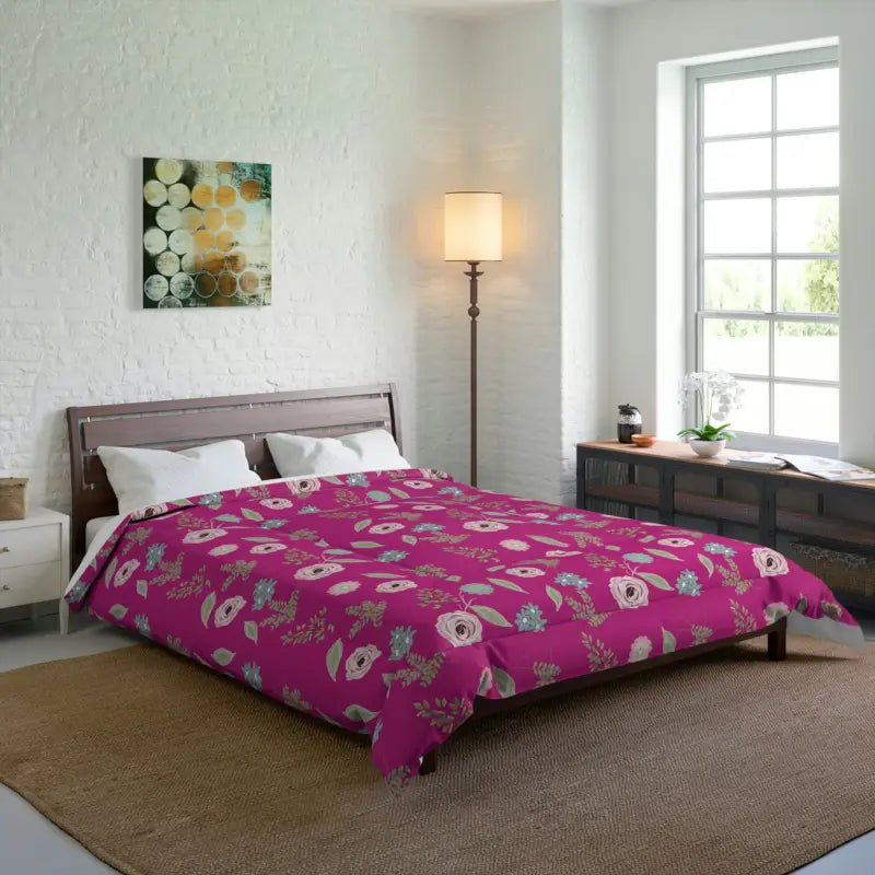 Full - size comforters suitable for full - sized beds in guest rooms or small bedroomsGet Cozy with our Luxurious Floral Pink Comforter Full - size comforters suitable for full - sized beds in guest rooms or small bedroomsGet Cozy with our Luxurious Floral Pink Comforter