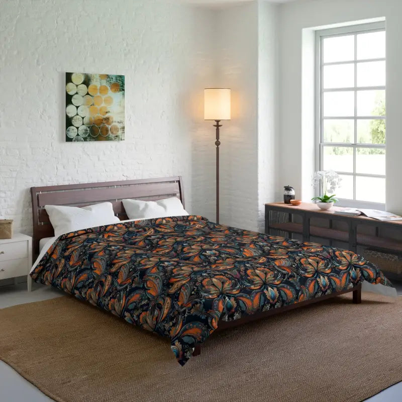 Microfiber - filled comforters that are lightweight and easy to care forSnuggle Sustainably: Cozy Paisley Pattern Comforter Style