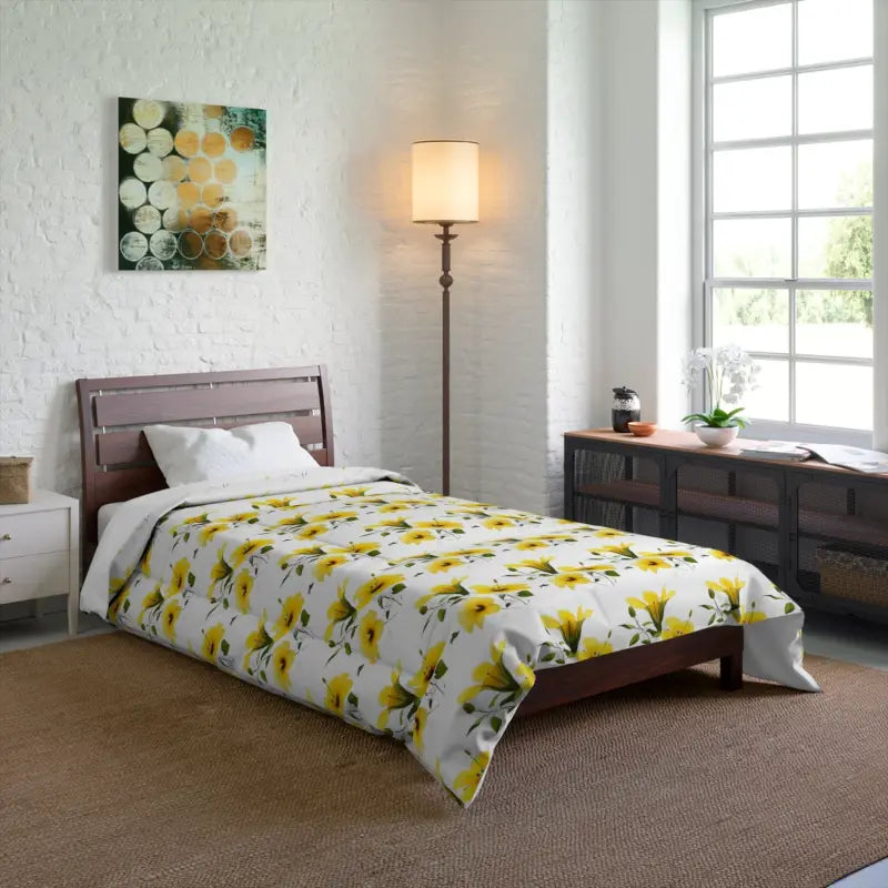 Silk - filled comforters for a luxurious and smooth touchDive Into Dreamy Nights with Yellow Morning Glory Comforter Silk - filled comforters for a luxurious and smooth touchDive Into Dreamy Nights with Yellow Morning Glory Comforter