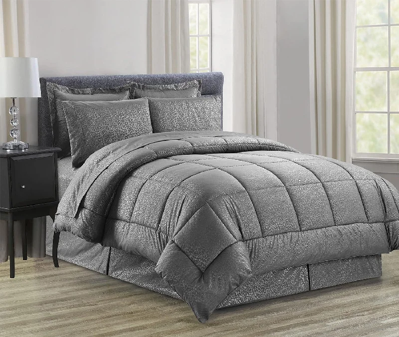 Duck down comforters with a softer feel and good warmth retentionElegant Comfort 8-Piece Vine Comforter Set Duck down comforters with a softer feel and good warmth retentionElegant Comfort 8-Piece Vine Comforter Set