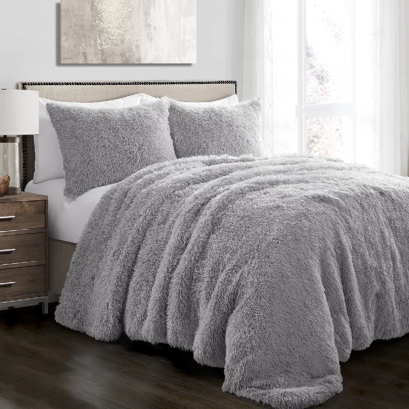 Queen - size comforters for standard queen - sized mattressesEmma Faux Fur Comforter Set