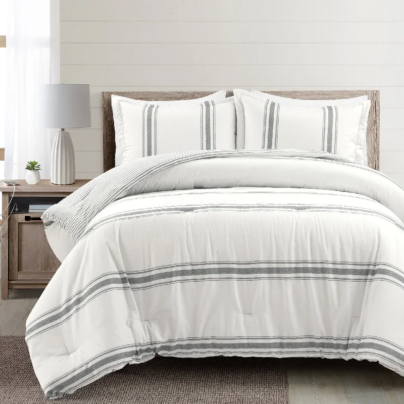 Queen - size comforters for standard queen - sized mattressesFarmhouse Stripe Rev. Oversized Comforter Dark Gray 3Pc Set Cal King Queen - size comforters for standard queen - sized mattressesFarmhouse Stripe Rev. Oversized Comforter Dark Gray 3Pc Set Cal King
