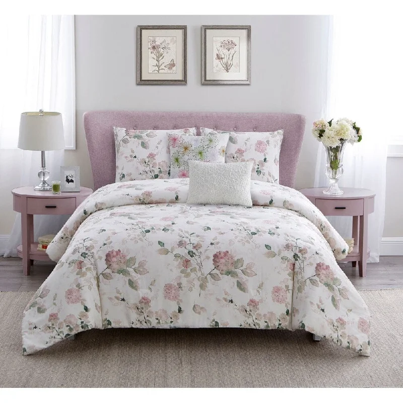 Silk - filled comforters for a luxurious and smooth touchFloral Garden Cotton Comforter Set in Pink Silk - filled comforters for a luxurious and smooth touchFloral Garden Cotton Comforter Set in Pink
