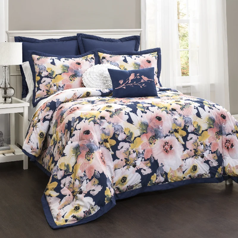 Bamboo - fiber - filled comforters with antibacterial and breathable qualitiesFloral Watercolor Comforter 7 Piece Set Bamboo - fiber - filled comforters with antibacterial and breathable qualitiesFloral Watercolor Comforter 7 Piece Set