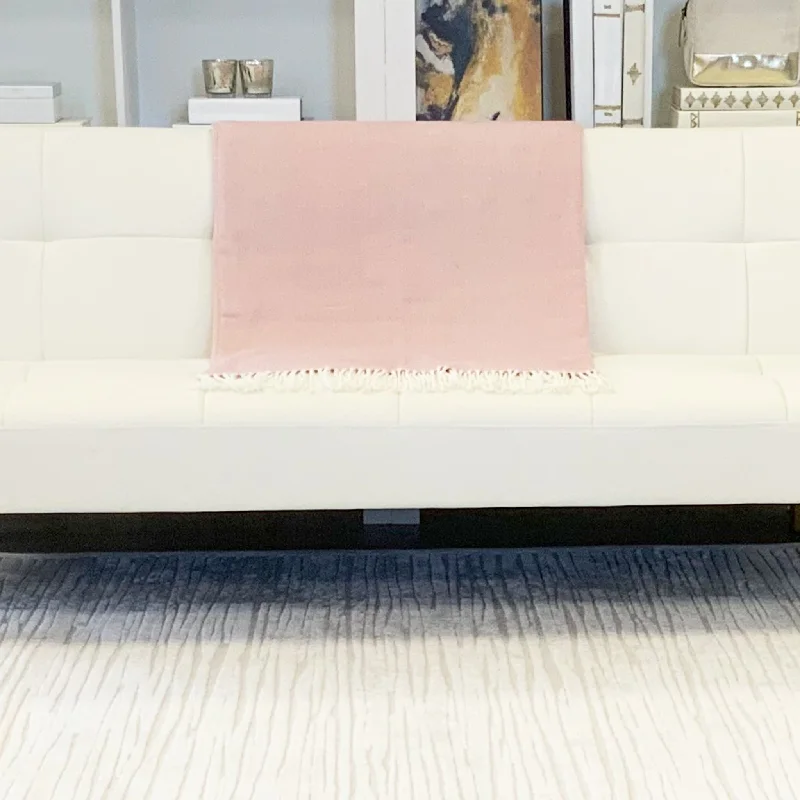 Bed skirts for beds with a curved frameFringed Herringbone Throw - Pink