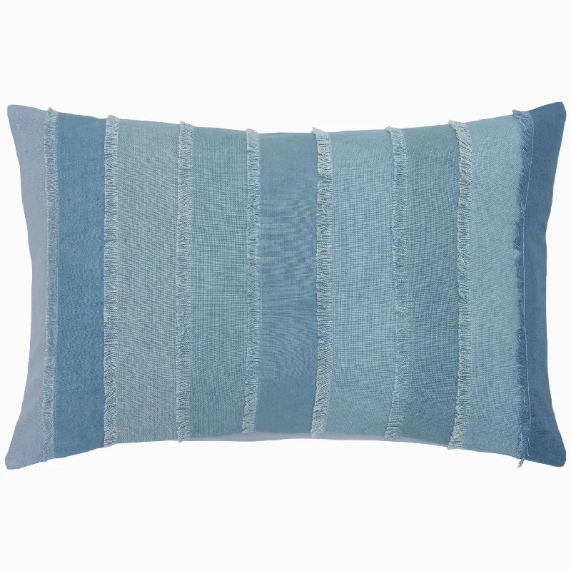 California king - size duvet covers for the extra - long and wide California king bedsFringed Light Indigo Kidney Pillow California king - size duvet covers for the extra - long and wide California king bedsFringed Light Indigo Kidney Pillow