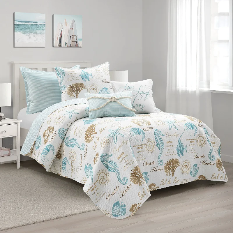 Full - size comforters suitable for full - sized beds in guest rooms or small bedroomsHarbor Life Reversible Quilt Set Full - size comforters suitable for full - sized beds in guest rooms or small bedroomsHarbor Life Reversible Quilt Set