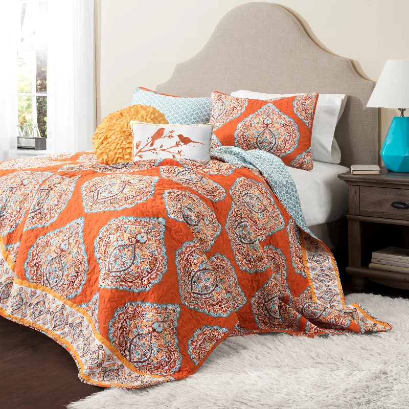 King - size comforters to fit large king - sized beds perfectlyHarley Quilt Tangerine 5pc Set King - size comforters to fit large king - sized beds perfectlyHarley Quilt Tangerine 5pc Set
