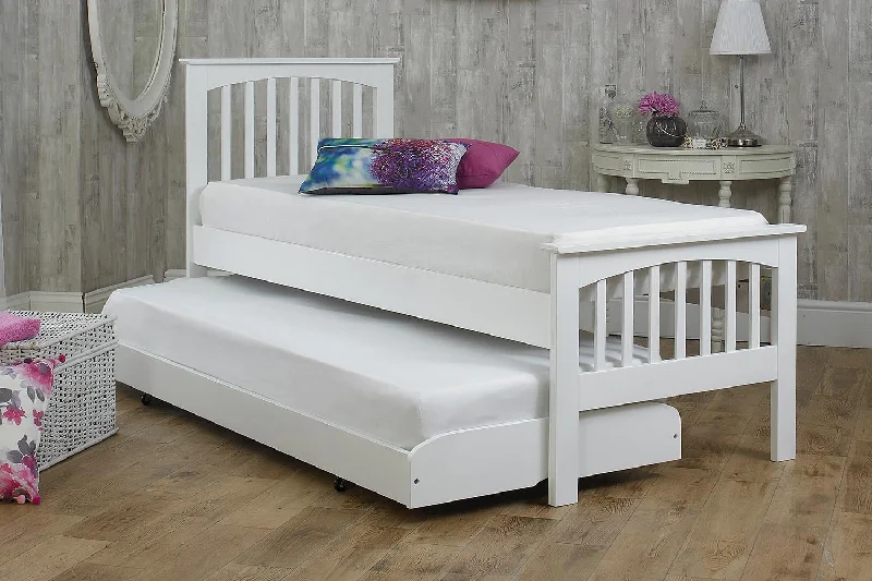 Gel - infused memory foam mattresses for cooler sleepHeywood Soft White Solid Wood Guest Bed - 2ft6 Small Single Gel - infused memory foam mattresses for cooler sleepHeywood Soft White Solid Wood Guest Bed - 2ft6 Small Single