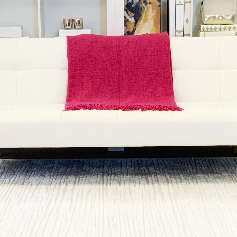 Bed skirts for beds with a solid - panel frameFringe Throw - Hot Pink