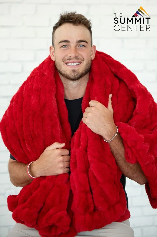 Acrylic blankets for a soft and affordable alternativeHugs True Fan Red Blanket