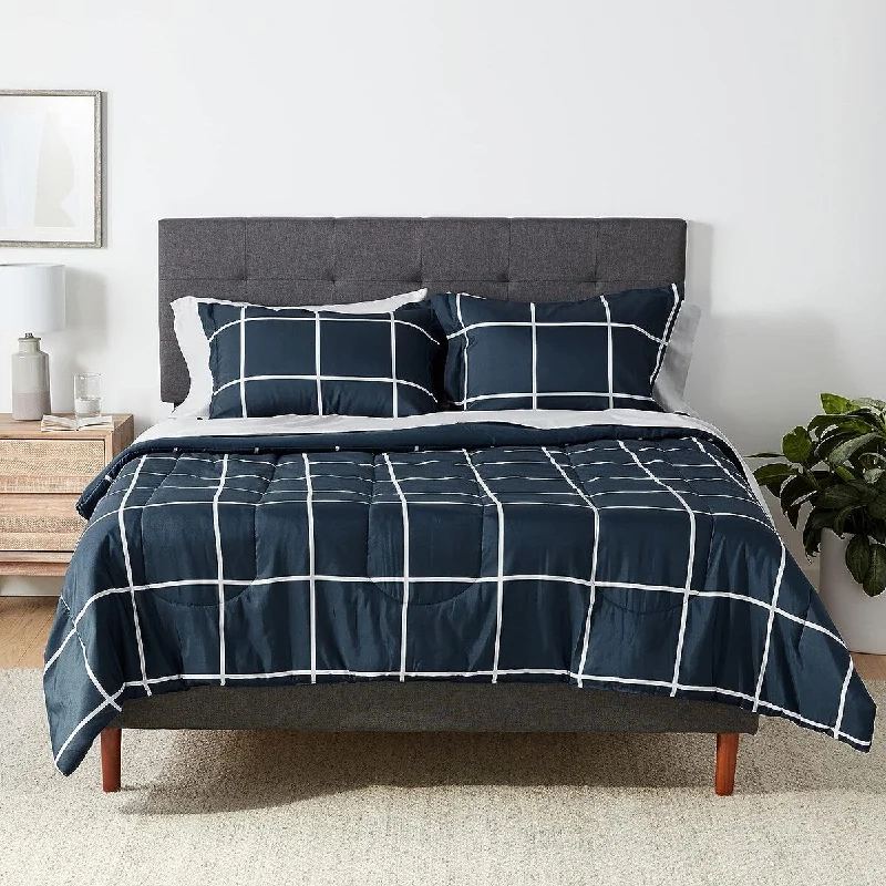 Navy With Grey Plaid
