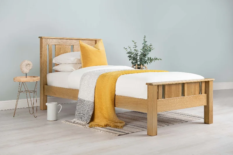 Gel - infused memory foam mattresses for cooler sleepLyon Solid Natural Oak Bed Frame - Various Sizes - B GRADE Gel - infused memory foam mattresses for cooler sleepLyon Solid Natural Oak Bed Frame - Various Sizes - B GRADE
