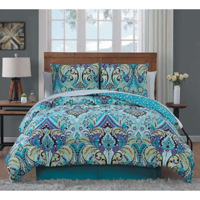 Wool - filled comforters with natural moisture - wicking and temperature - regulating featuresMisha Colorful Paisley Bed in a Bag Wool - filled comforters with natural moisture - wicking and temperature - regulating featuresMisha Colorful Paisley Bed in a Bag