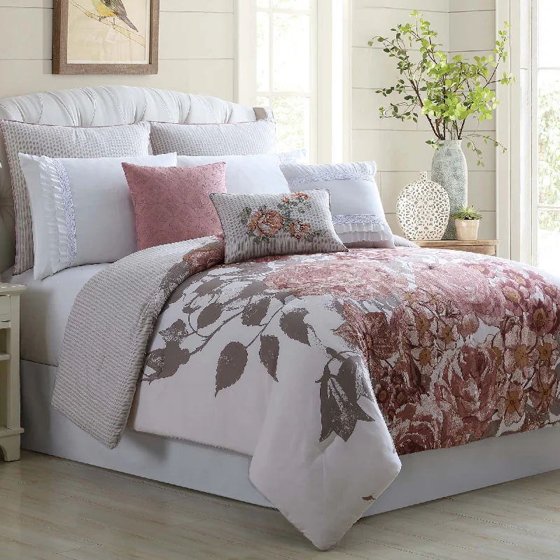 Latex - filled comforters with a bouncy texture and good supportModern Threads Rose Farmhouse 8-Piece Embellished Comforter Set Latex - filled comforters with a bouncy texture and good supportModern Threads Rose Farmhouse 8-Piece Embellished Comforter Set