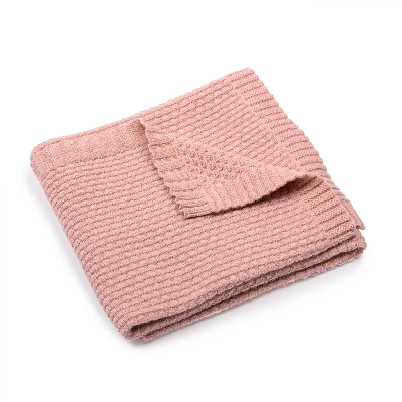 Recycled polyester blankets for an eco - conscious optionMoulin Roty Apres La Pluie Pink Knited Blanket/ Wool Blend Recycled polyester blankets for an eco - conscious optionMoulin Roty Apres La Pluie Pink Knited Blanket/ Wool Blend