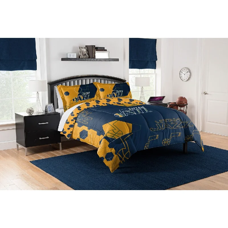 Bamboo - fiber - filled comforters with antibacterial and breathable qualitiesNBA Utah Jazz Hexagon 3-piece F/Q Comforter Set Bamboo - fiber - filled comforters with antibacterial and breathable qualitiesNBA Utah Jazz Hexagon 3-piece F/Q Comforter Set