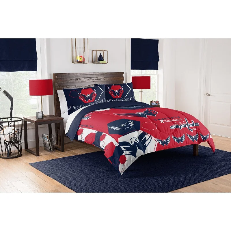 Cotton - filled comforters for a breathable and natural sleep experienceNHL 849 Capitals Hexagon F/Q Comforter Set Cotton - filled comforters for a breathable and natural sleep experienceNHL 849 Capitals Hexagon F/Q Comforter Set