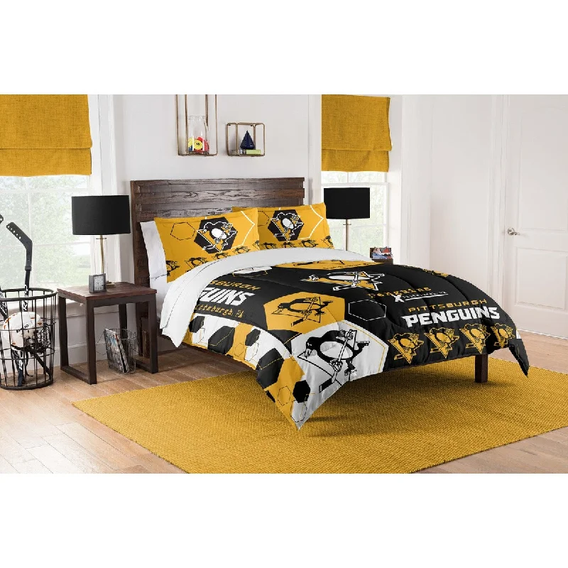 Queen - size comforters for standard queen - sized mattressesNHL 849 Penguins Hexagon F/Q Comforter Set Queen - size comforters for standard queen - sized mattressesNHL 849 Penguins Hexagon F/Q Comforter Set