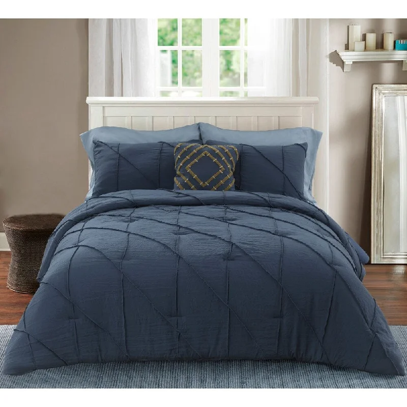 King - size comforters to fit large king - sized beds perfectlyNolan Washed Microfiber Comforter Set in Blue King - size comforters to fit large king - sized beds perfectlyNolan Washed Microfiber Comforter Set in Blue