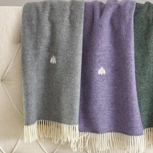 Recycled polyester blankets for an eco - conscious optionPhil Lana' Decorative Bee 100% Wool Throw Recycled polyester blankets for an eco - conscious optionPhil Lana' Decorative Bee 100% Wool Throw